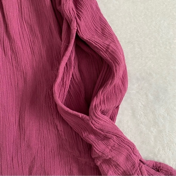 Free People pink cold shoulder lace tunic boho oversized top size small - Picture 5 of 8